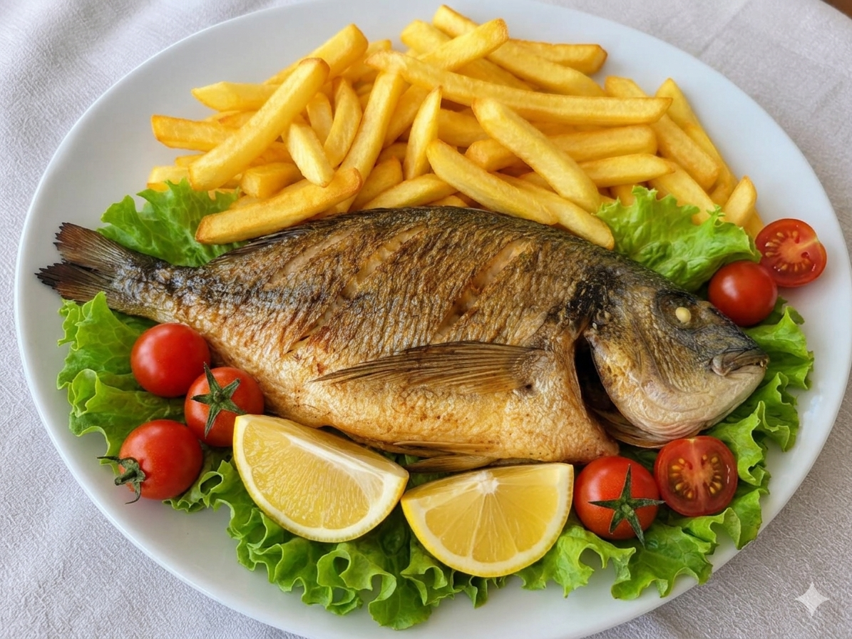 Pesce Fritto con Patate fritte - ORATA